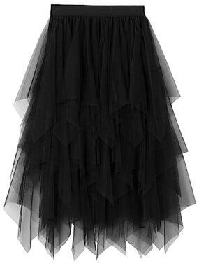 Tulle Skirts for Women Midi Long A-Line Flowy High Waisted Tutu Halloween